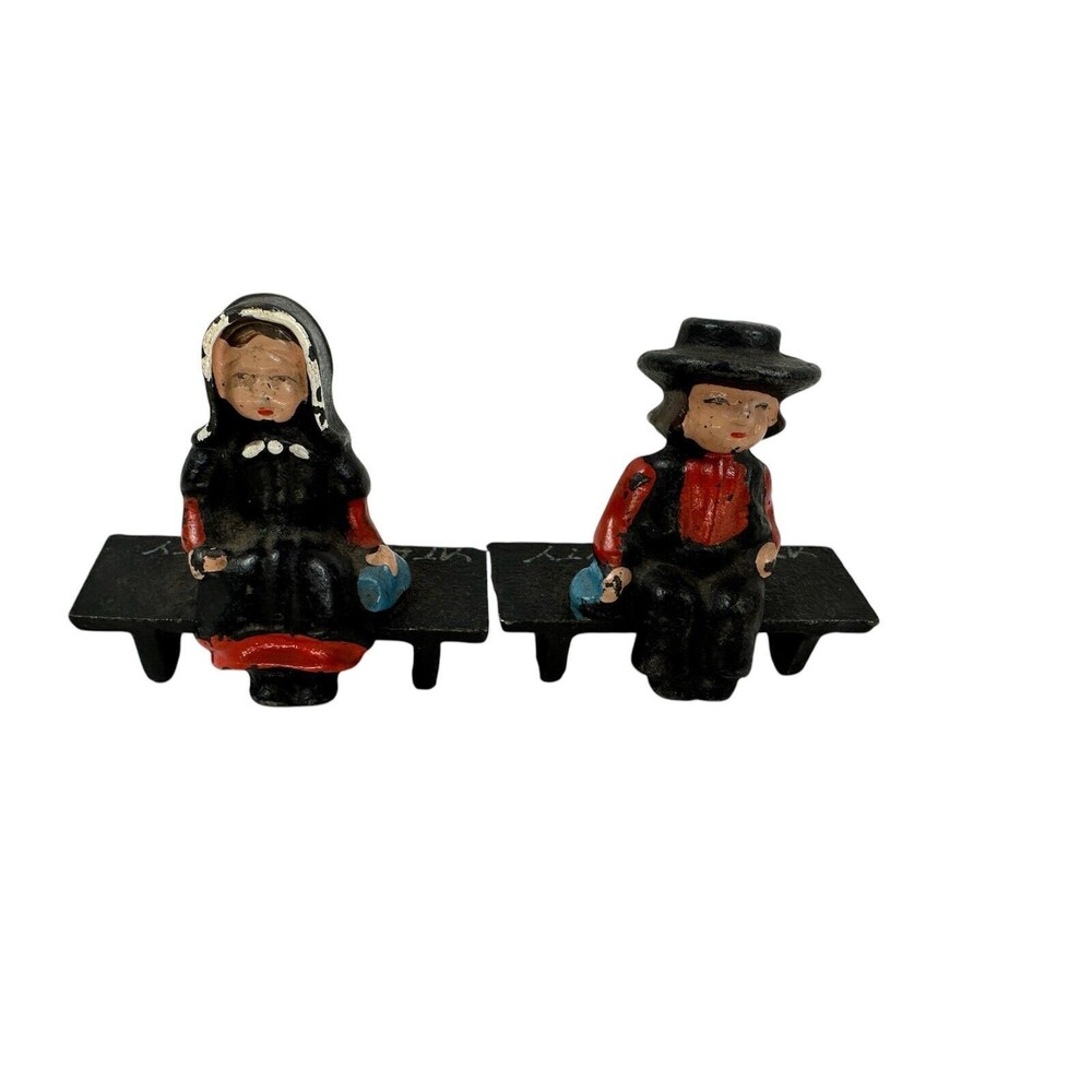 VTG 7 pc CAST IRON AMISH FAMILY" & 1Wagon - Picture 2 of 13